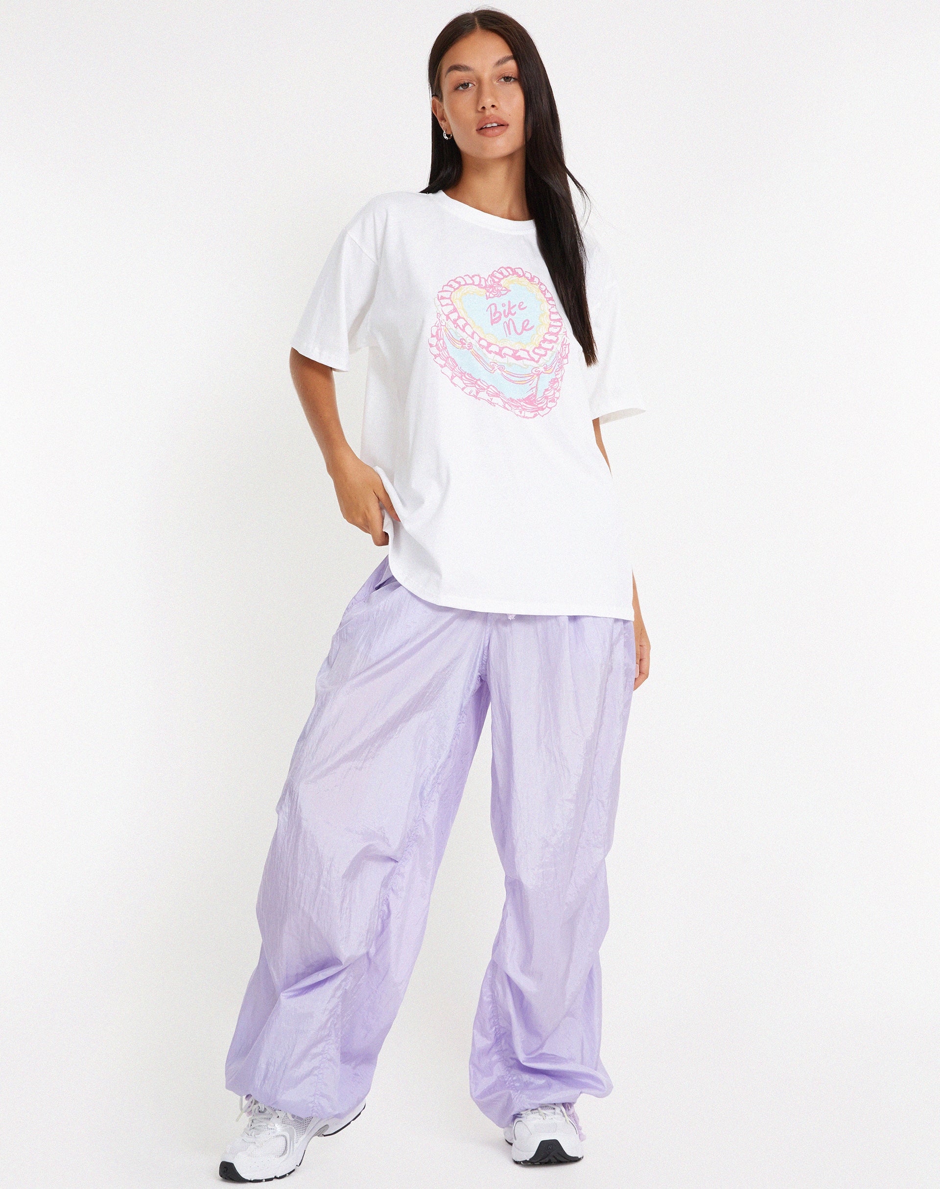 Bild von Oversize Tee in Weiß Bite Me