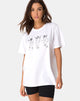 Bild von Oversize Basic Tee in Weiß mit tanzendem Erpel
