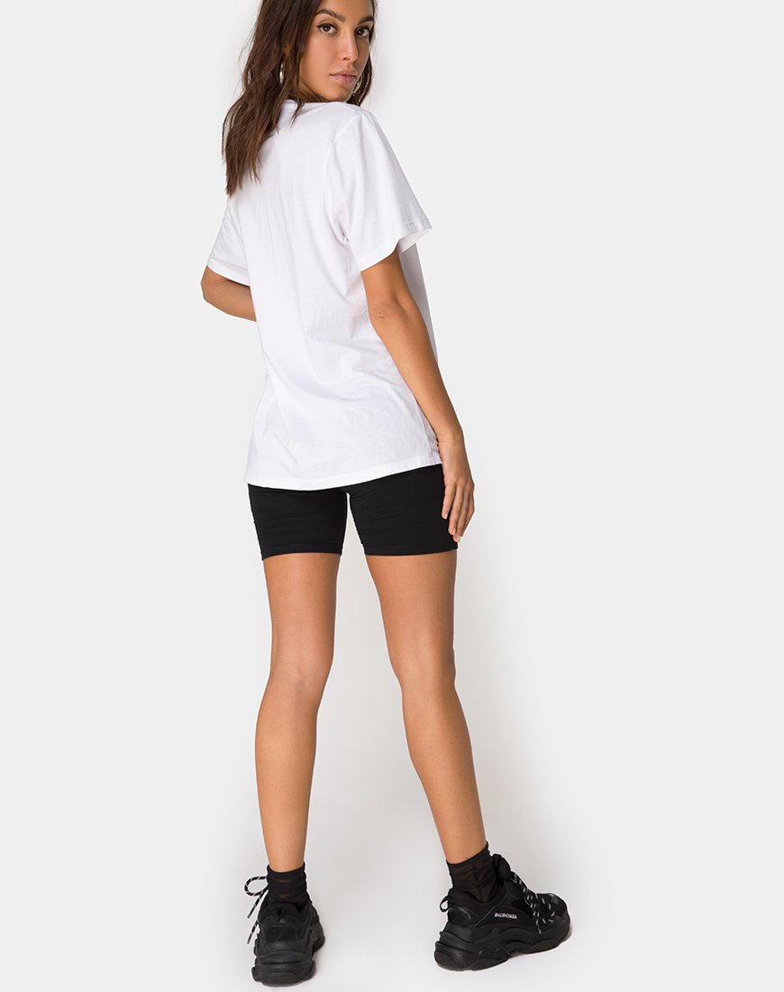 Bild von Oversize Basic Tee in Weiß mit tanzendem Erpel