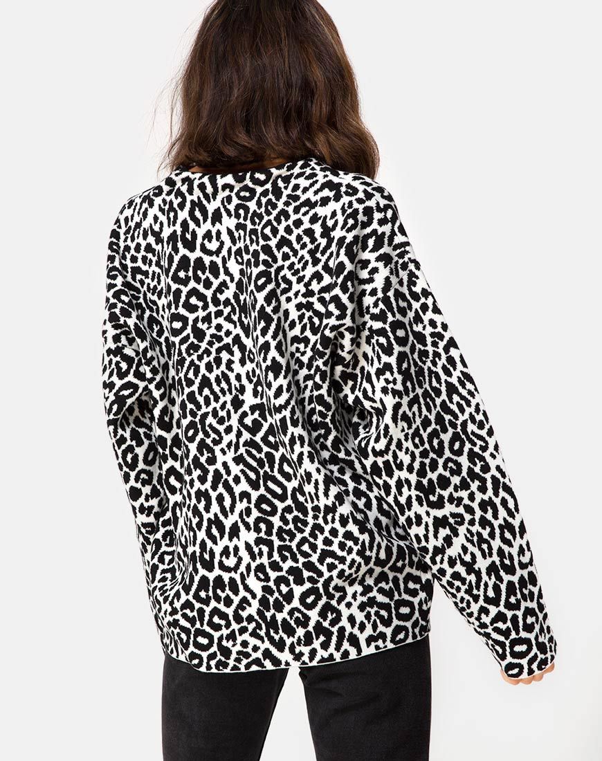 Oversize-Cardigan aus Tierstrick