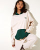 Bild von Oversize Hoodie in Waldgrün Winter Weiß M Embro