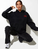 Bild von Oversize Hoodie in Schwarz Angel Energy Light Red Embro