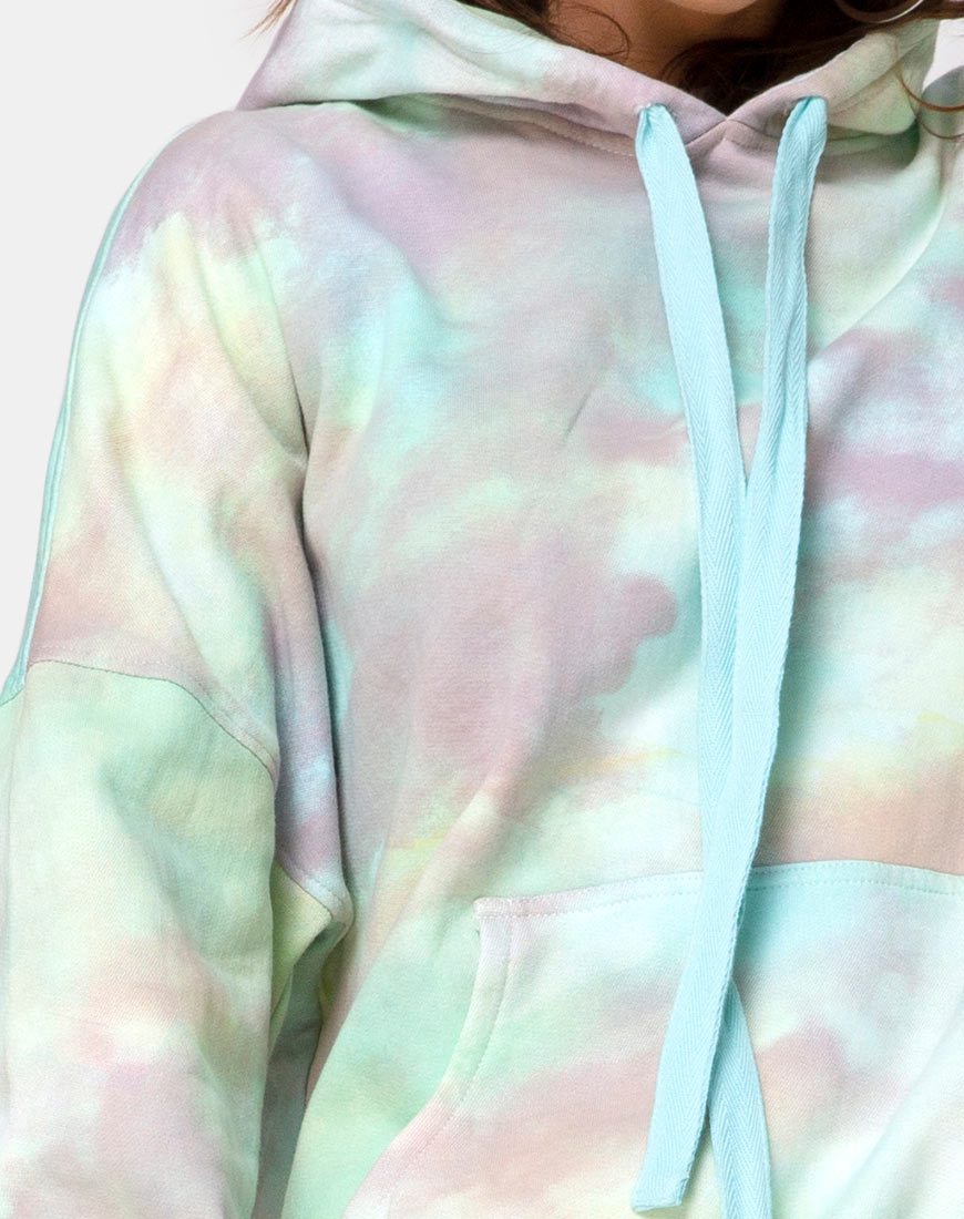 Bild von Oversize-Kapuzenpulli in Pastellfarbenem Tie Dye