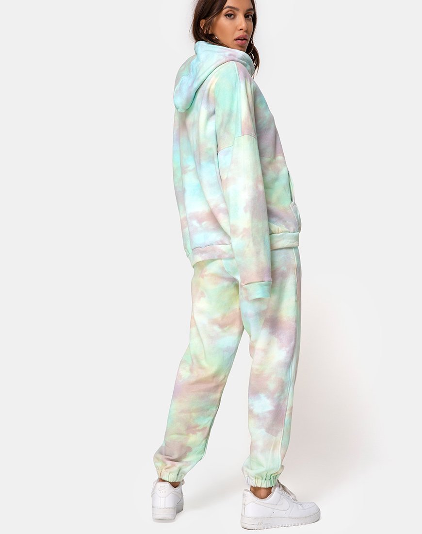 Bild von Oversize-Kapuzenpulli in Pastellfarbenem Tie Dye