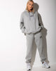 Image of Basta Jogger in Grau meliert mit Motel Barcode-Stickerei