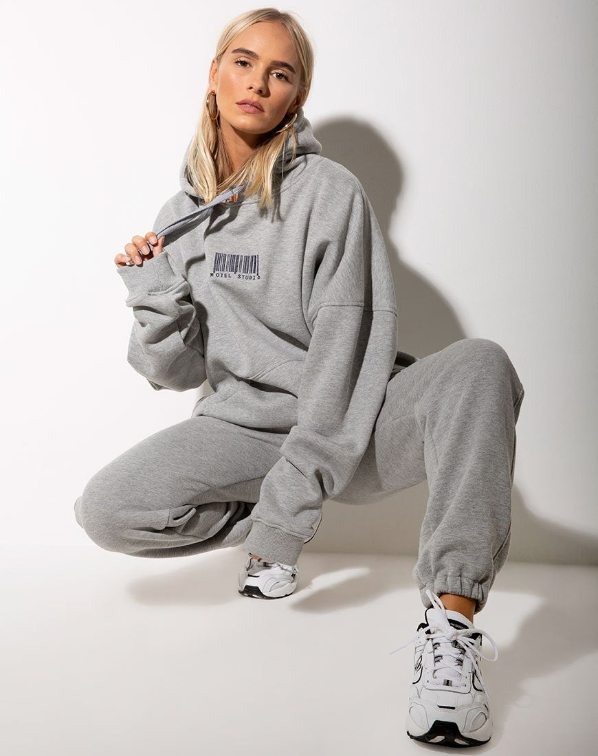Image of Basta Jogger in Grau meliert mit Motel Barcode-Stickerei