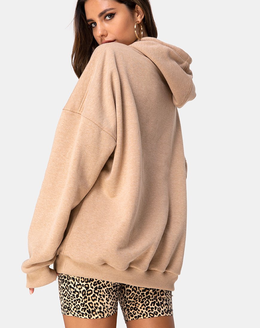 Bild von Oversize Hoody in Tan I Want it Embro