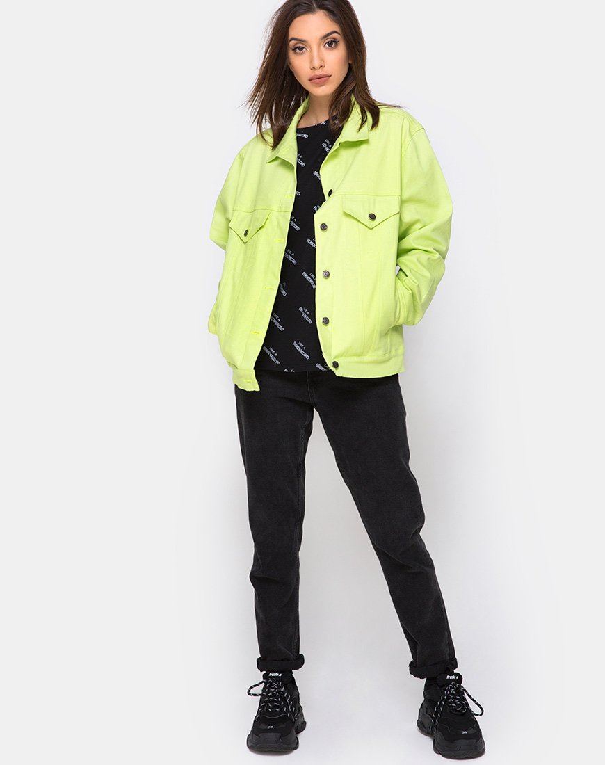 Bild von Oversize-Denim-Jacke in Limette