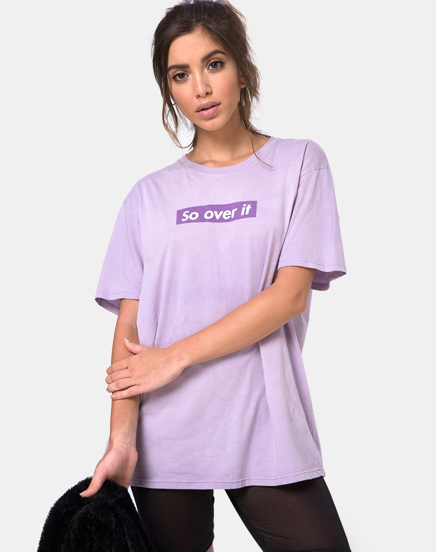 Oversize Basic Tee in Flieder "So Over It"