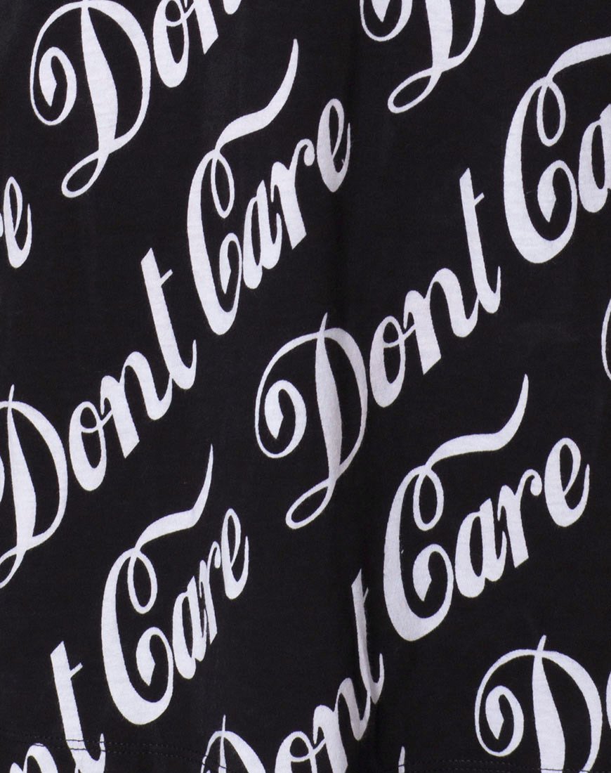 Bild von Oversize Basic Tee in Schwarz Don't Care Full Print von Mote