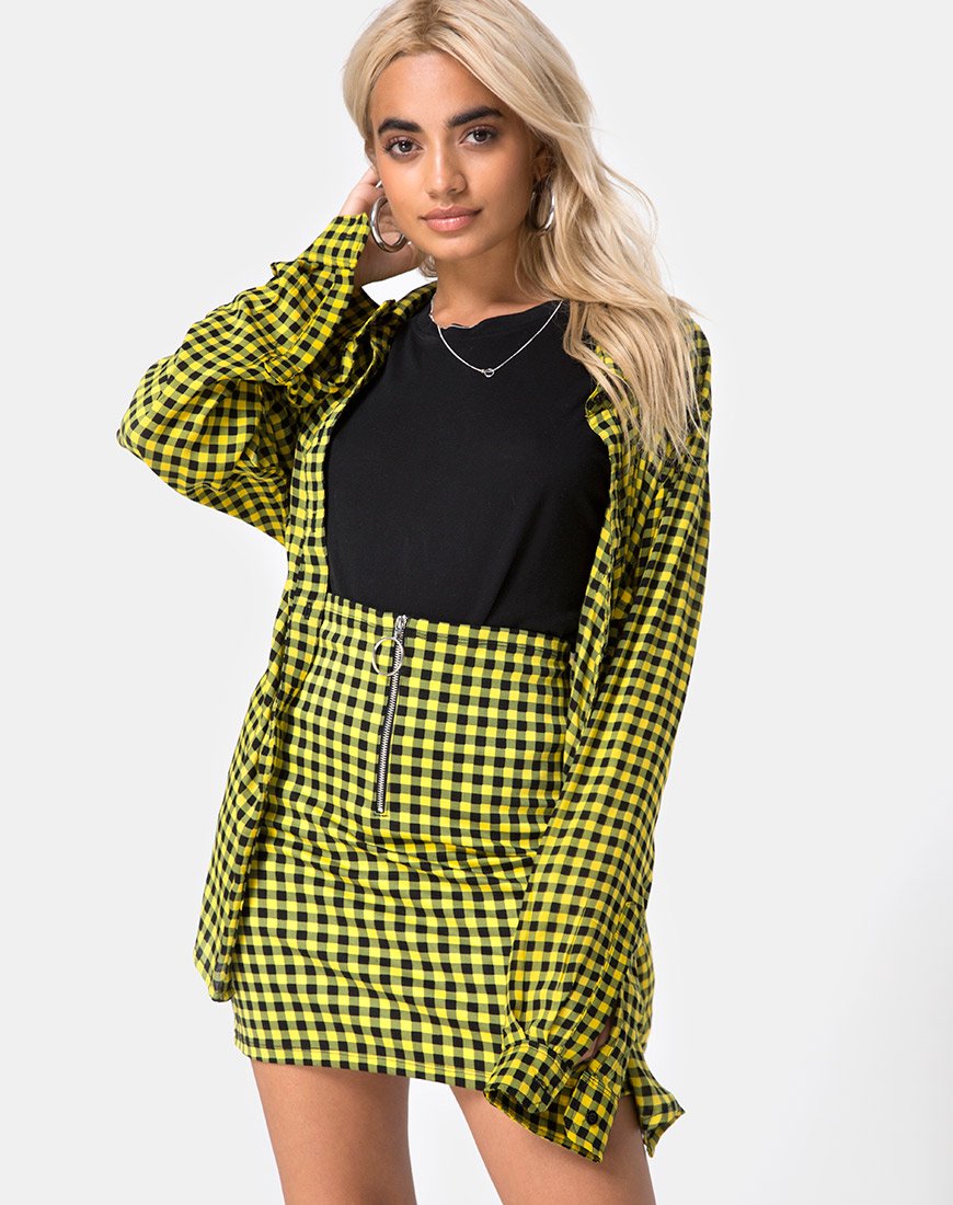 Image of Oxford-Hemd in Medium Gingham Gelb