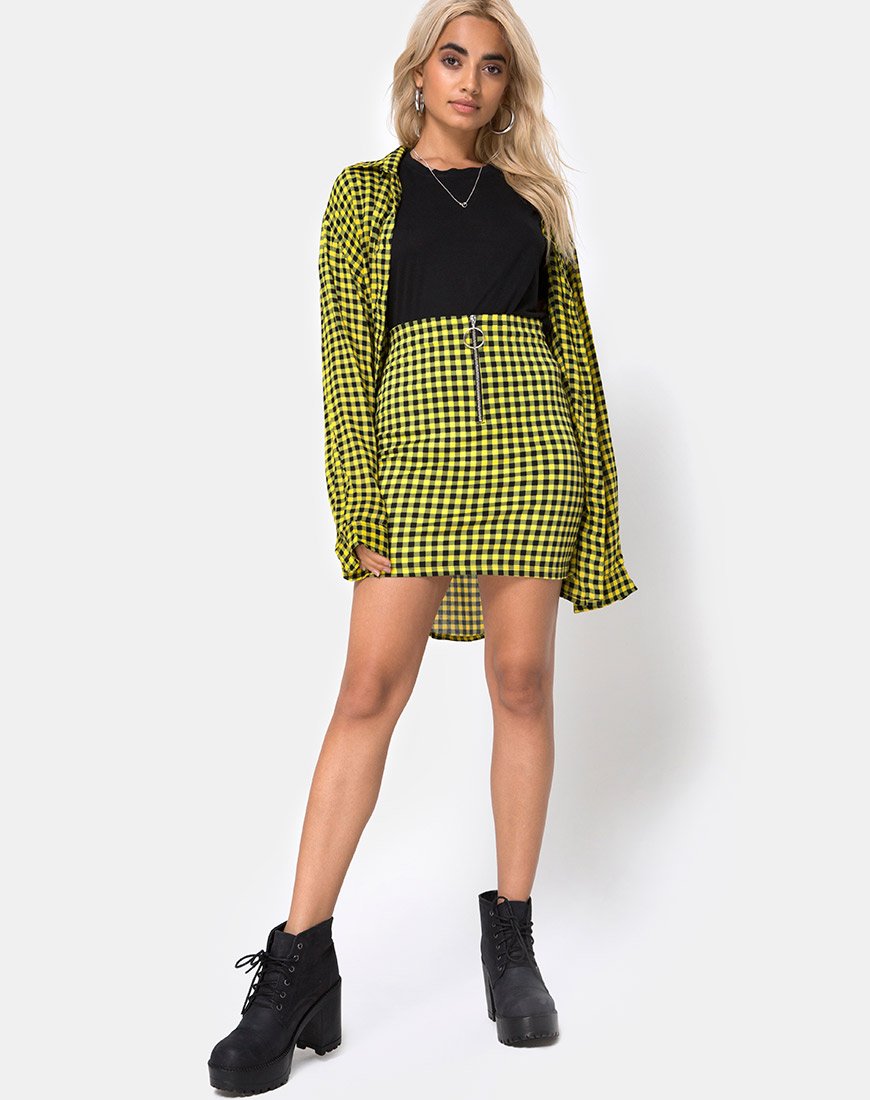 Image of Oxford-Hemd in Medium Gingham Gelb