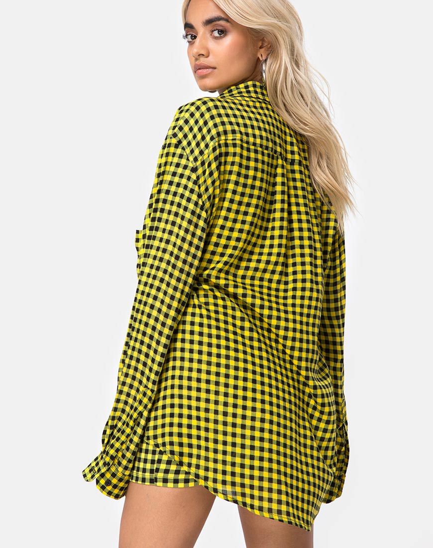Oxford-Hemd in Medium Gingham Gelb
