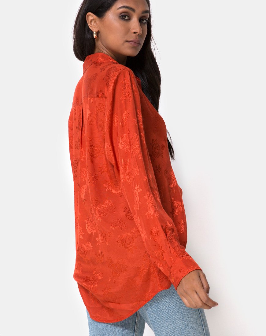 Bild von Oxford-Hemd in Satin Rust Rose