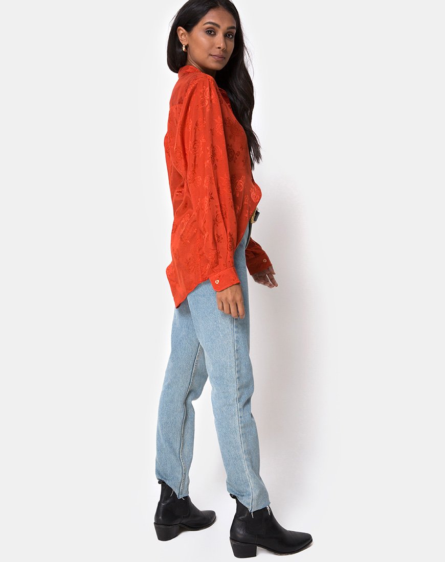 Bild von Oxford-Hemd in Satin Rust Rose