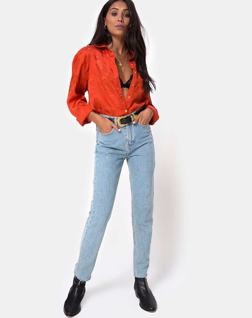Bild von Oxford-Hemd in Satin Rust Rose