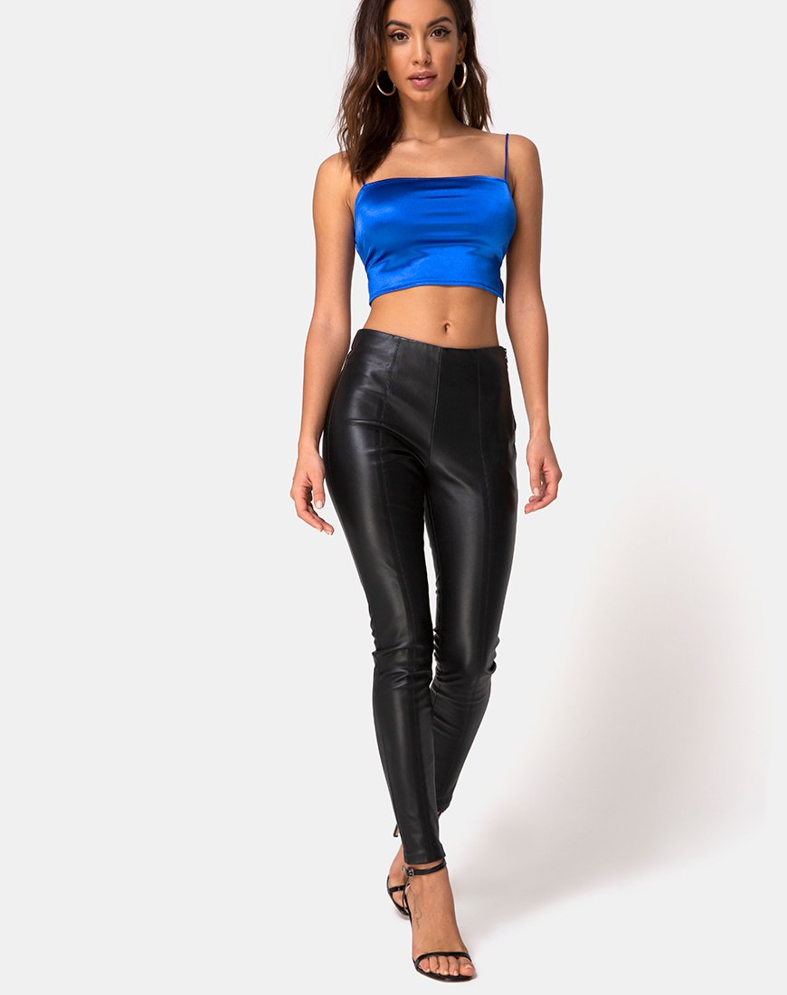 Bild von Cinia Crop Top aus Satin Saphir Spandex