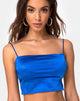 Bild von Cinia Crop Top aus Satin Saphir Spandex