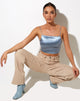 Bild von Ozka Crop Top in Satin Blau