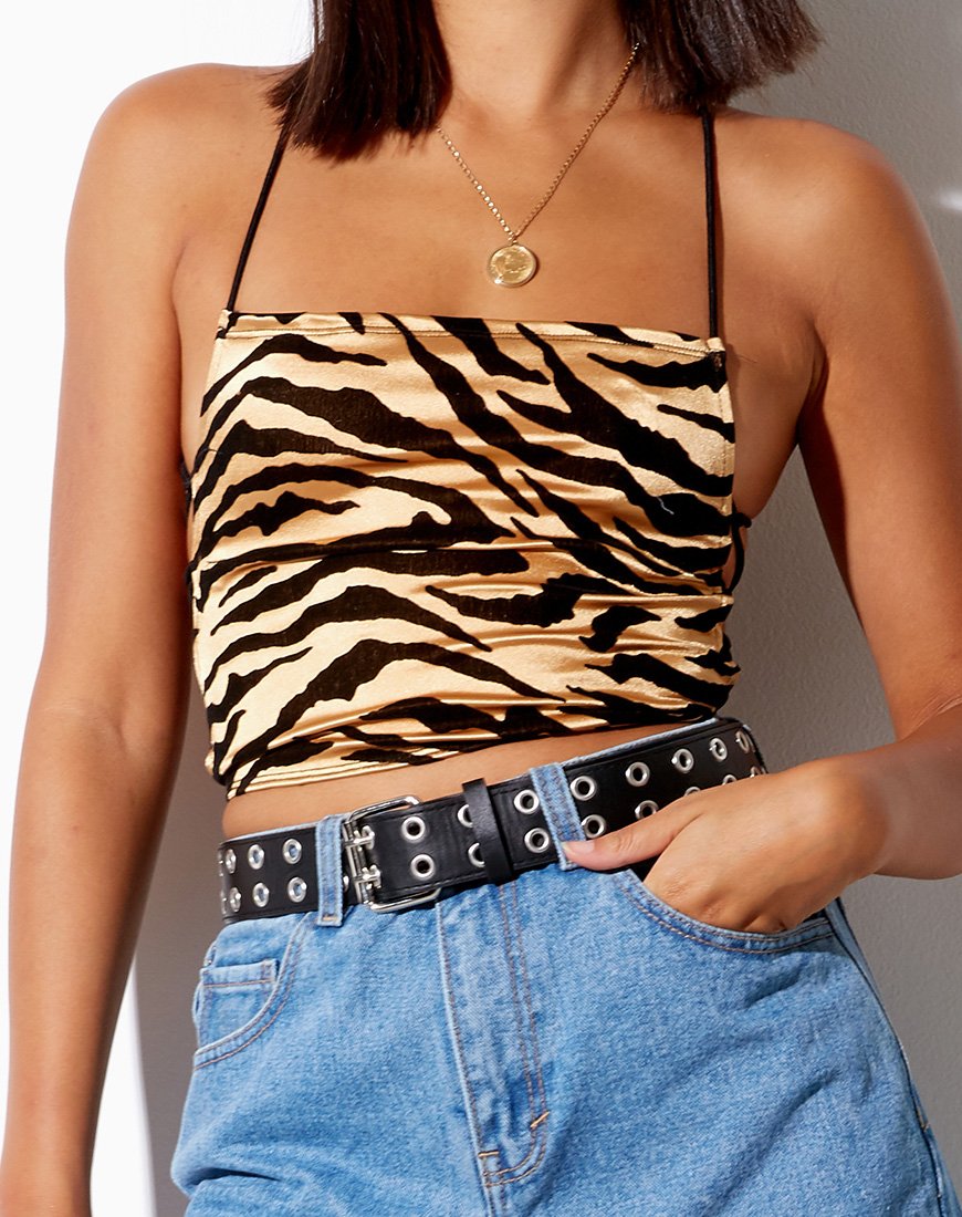 Bild von Ozka Crop Top in Tiger Gold