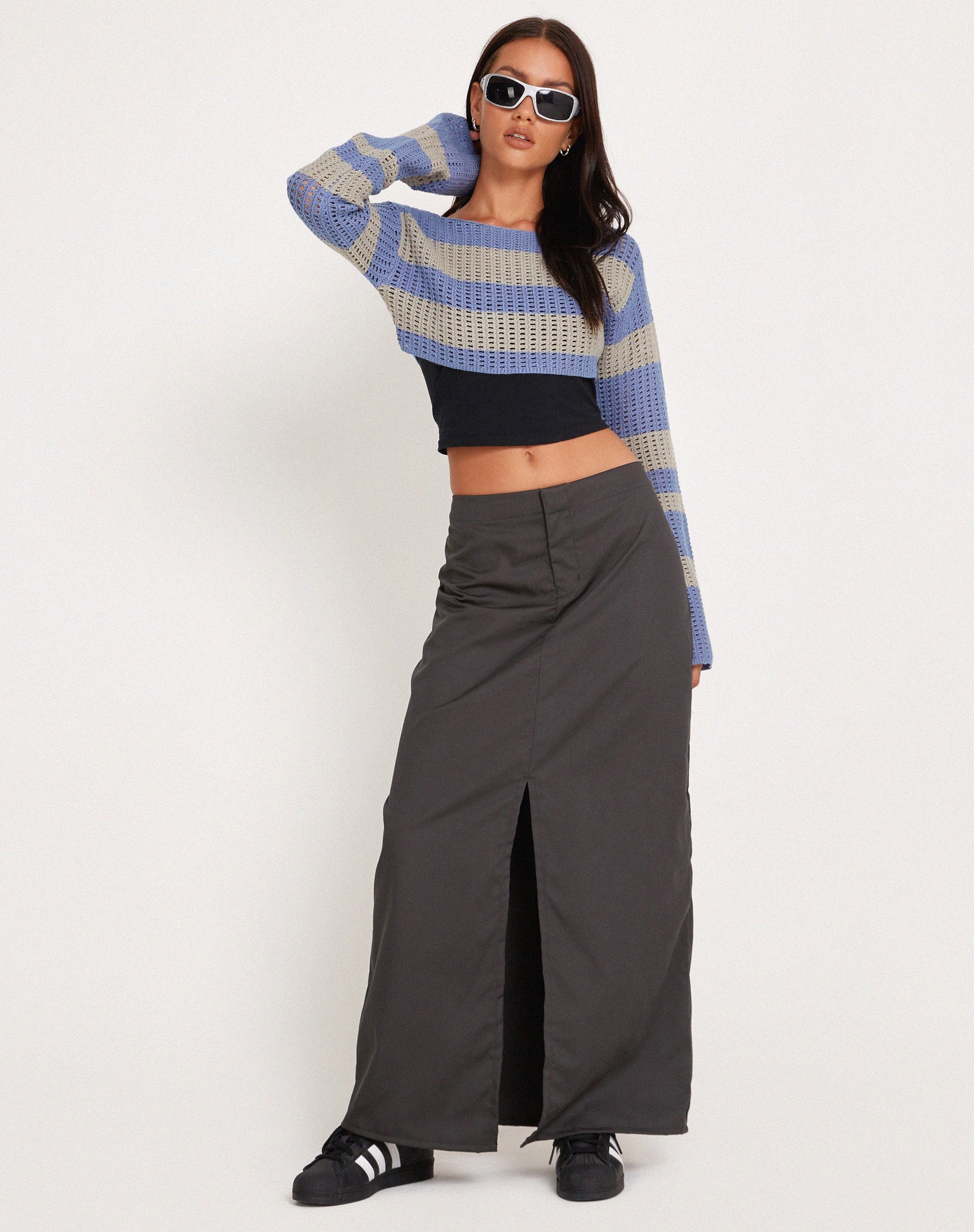 Bild von Ozzy Bolero Top in Grau Blau