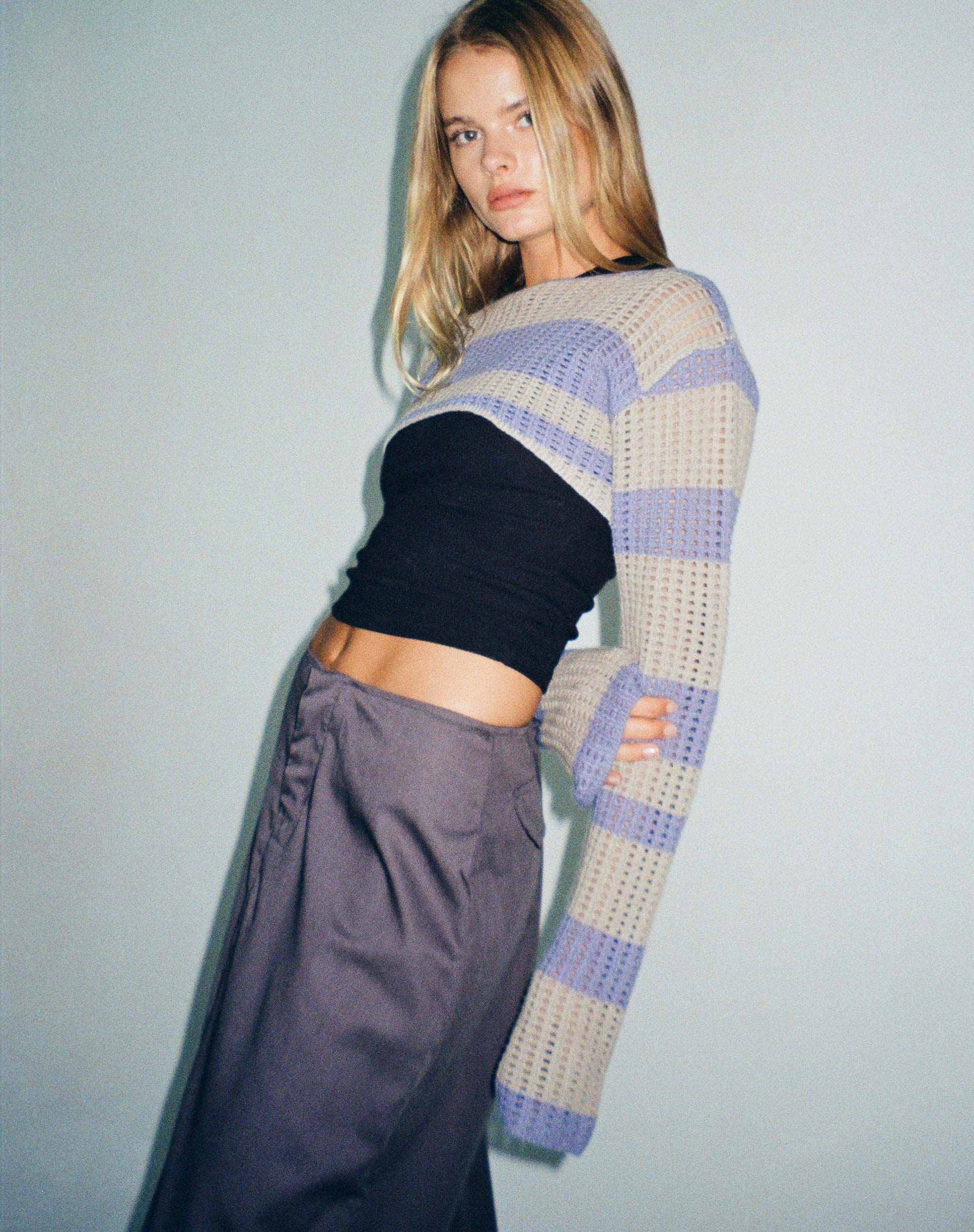 Bild von Ozzy Bolero Top in Grau Blau