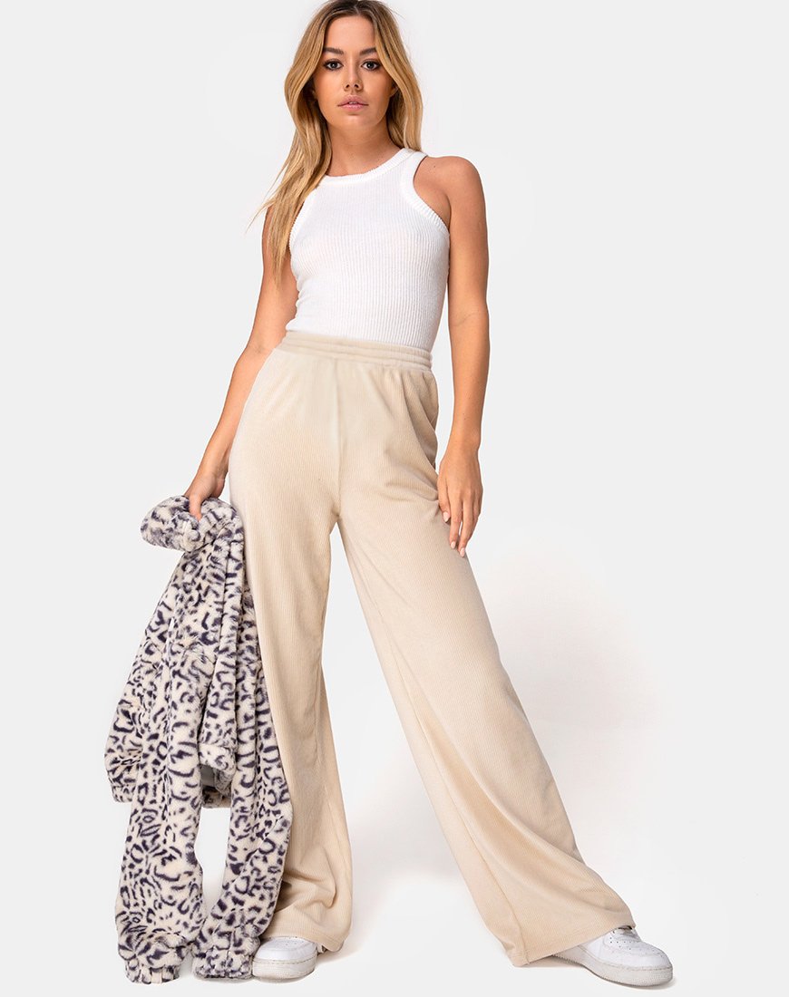 Obeli-Hose in Rippe Creme