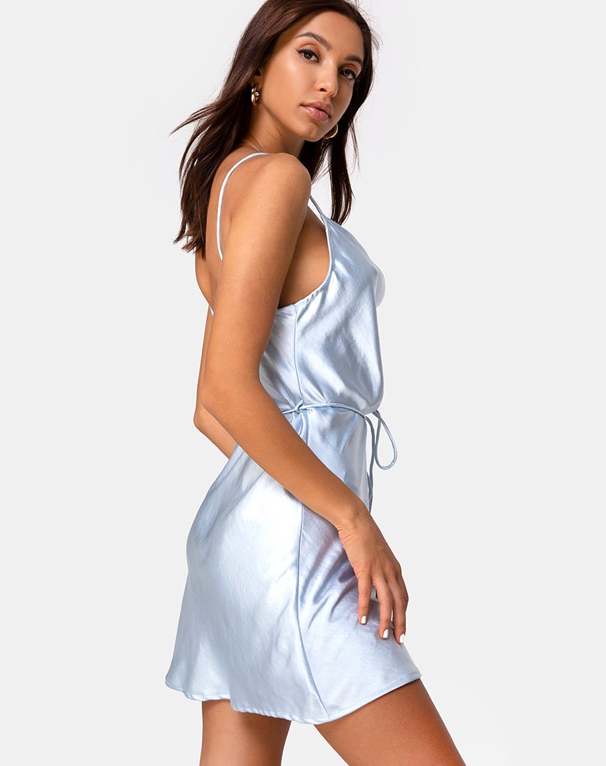 Image of Paiva Kleid aus Satin Puderblau