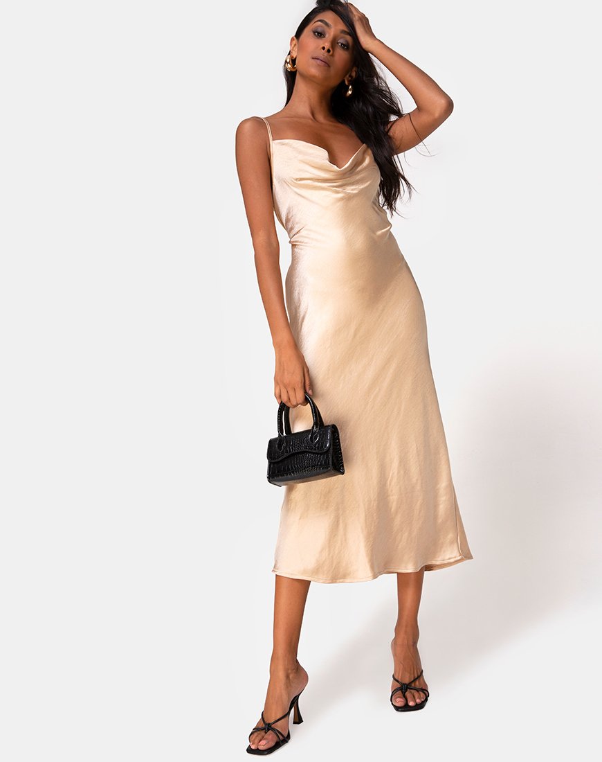 Palasha Kleid aus Satin Gold