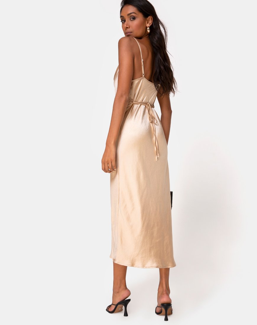 Palasha Kleid aus Satin Gold