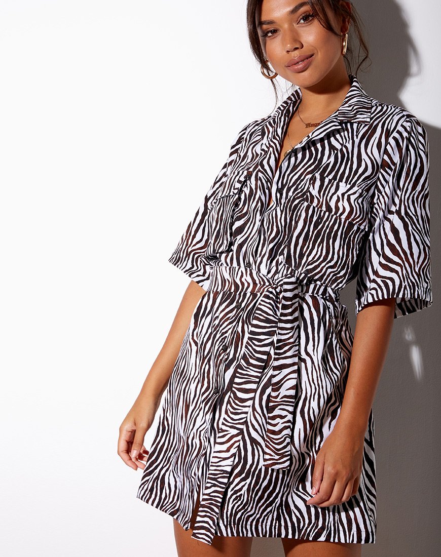 Bild von Pamela Hemdkleid in Zebra Vertikal