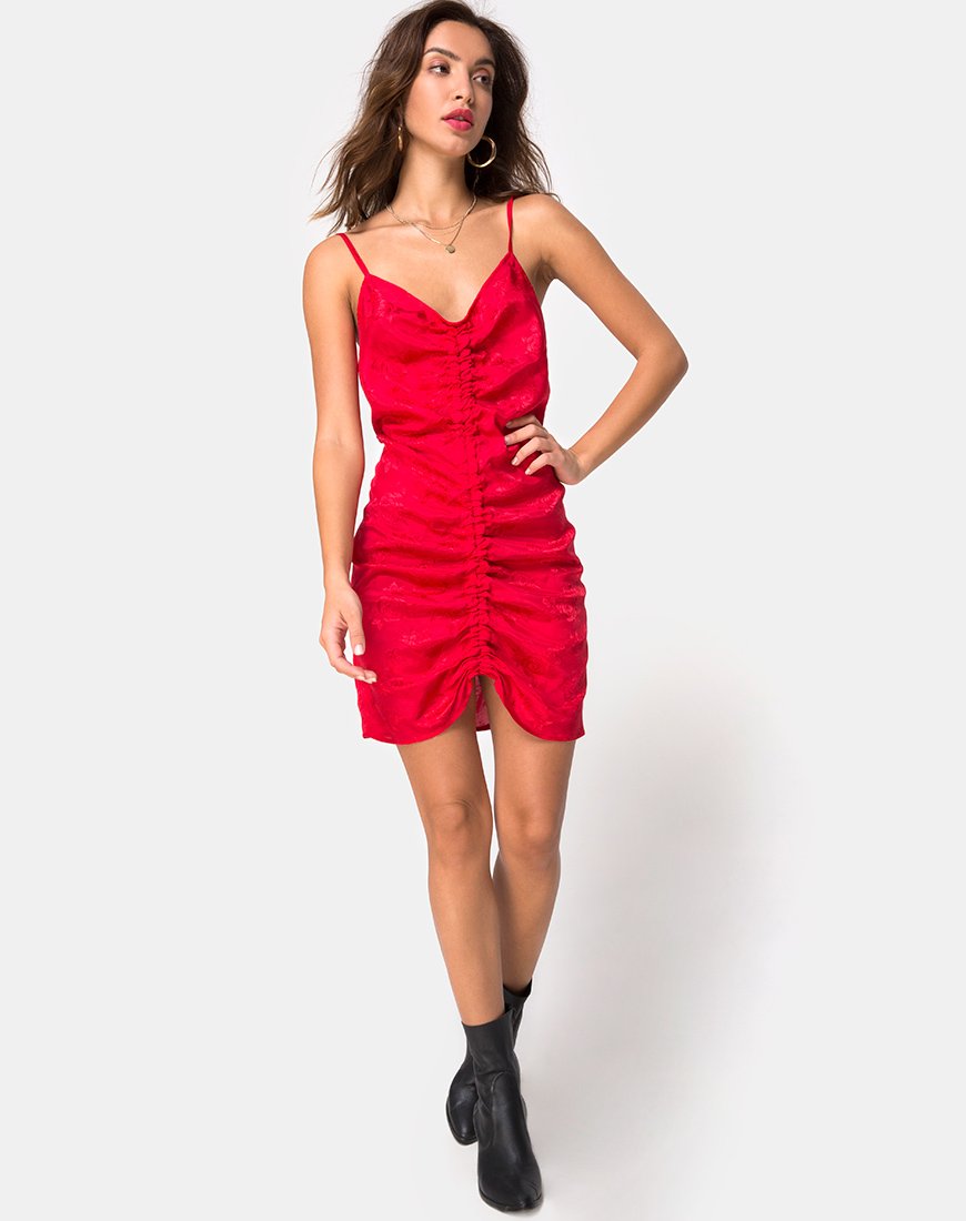 Bild von Panthus Kleid in Satin Rot