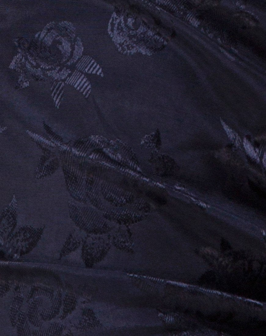 Bild von Panthus Slip Dress in Navy Satin Rose