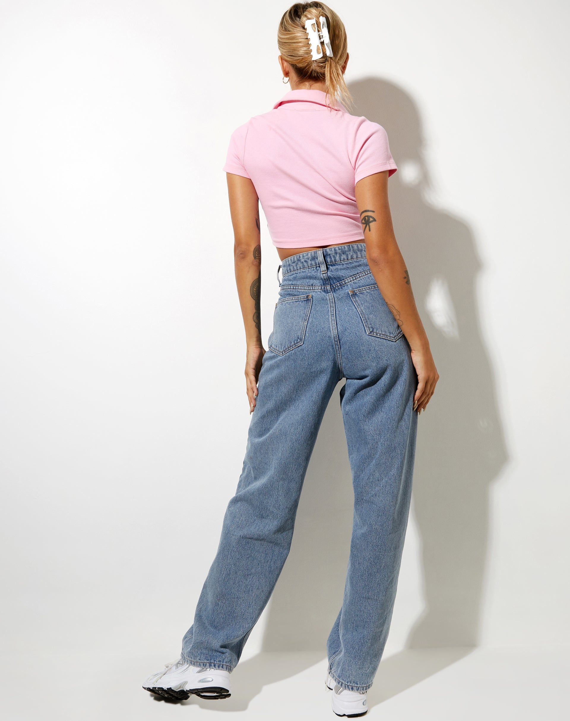 Bild von Panya Cropped Shirt in Rib Baby Pink