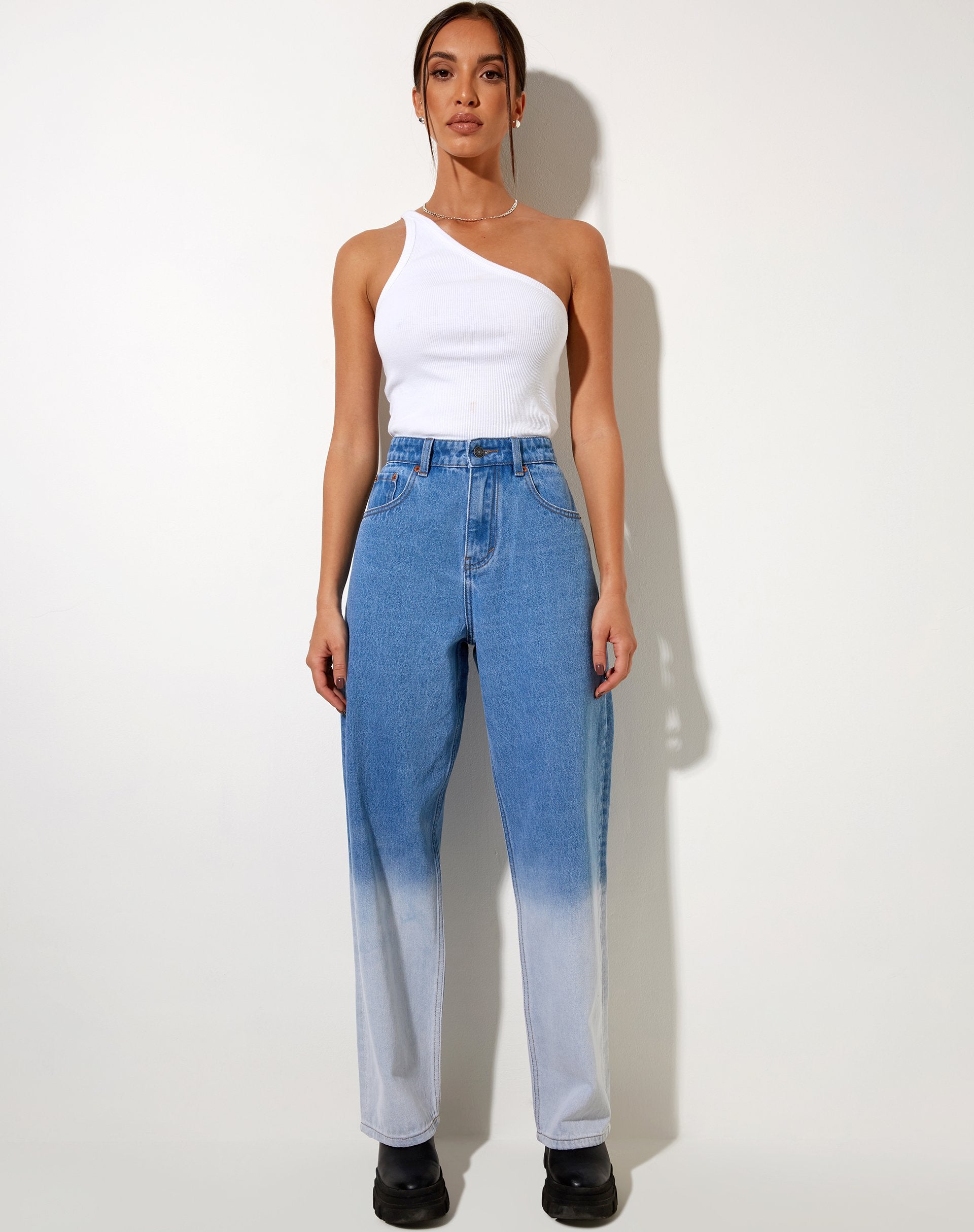 Image of Dip Bleach Parallel Jeans in Super Light Wash