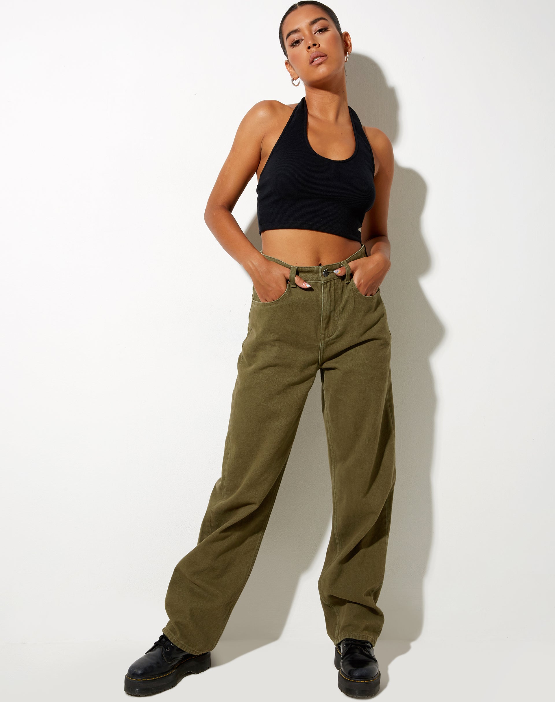 Bild von Parallel Jeans in Khaki Grün