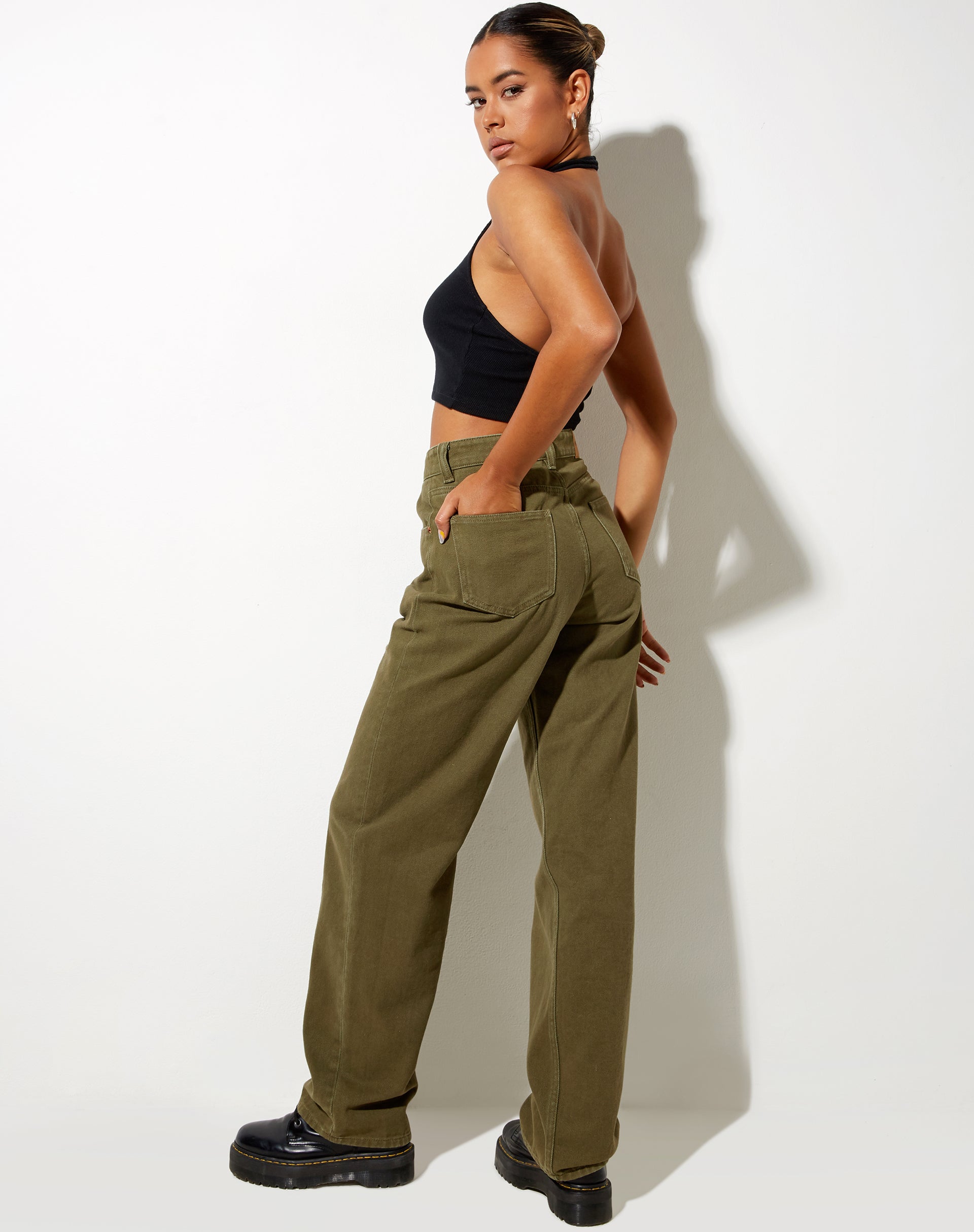Bild von Parallel Jeans in Khaki Grün