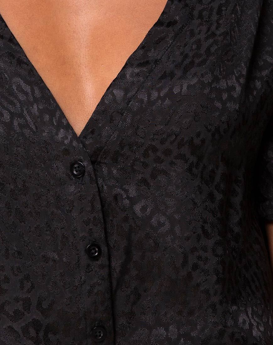 Image of Parki Top aus Satin Gepard Schwarz