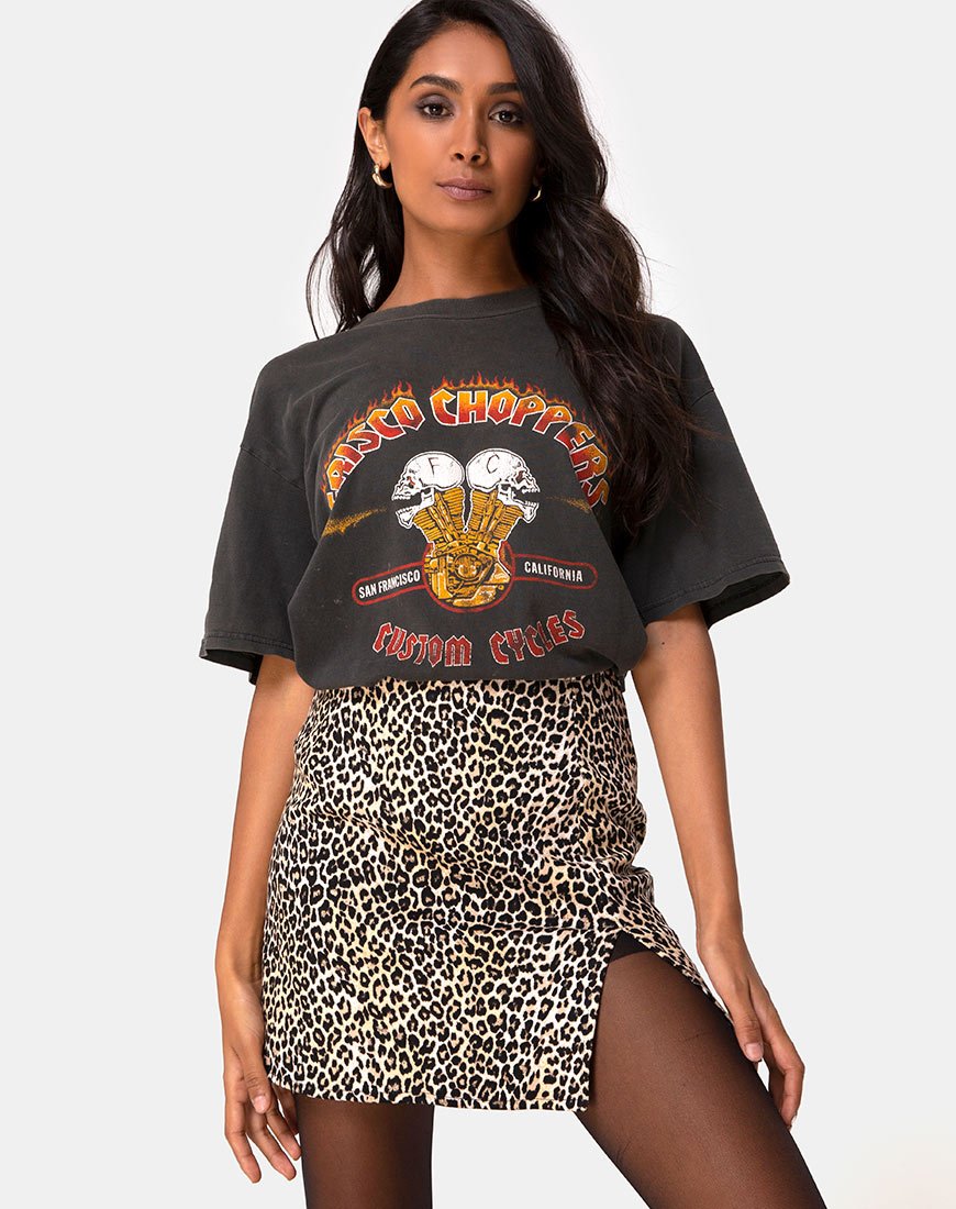 Pelmet Minirock in Rar Leopard Braun