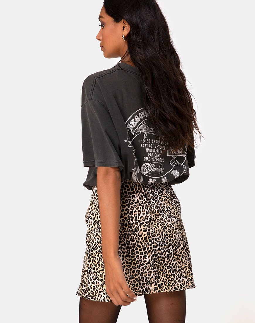 Pelmet Minirock in Rar Leopard Braun