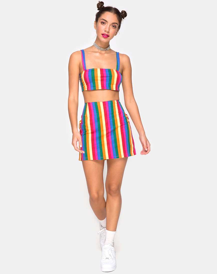 Bild von Monira Crop Top in Good Times Stripe X Princess Polly