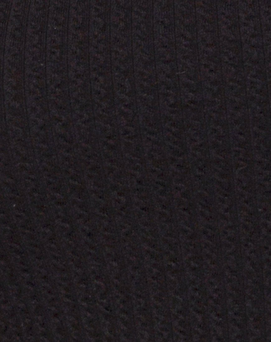 Image of Pendan Bodycon Kleid in Rippe Schwarz