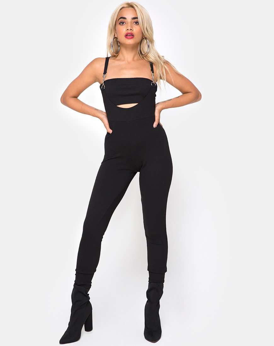 Bild von Penold Unitard in Schwarz mit Silberhaken