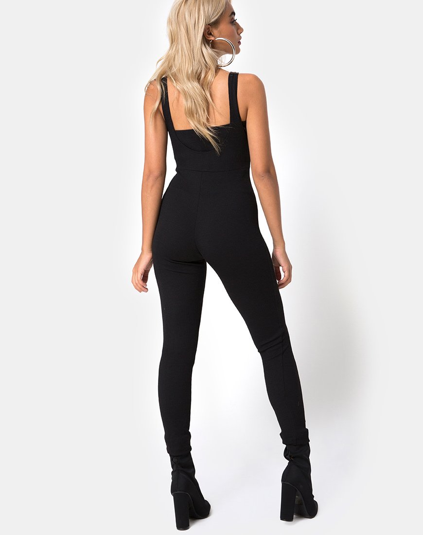 Bild von Penold Unitard in Schwarz mit Silberhaken