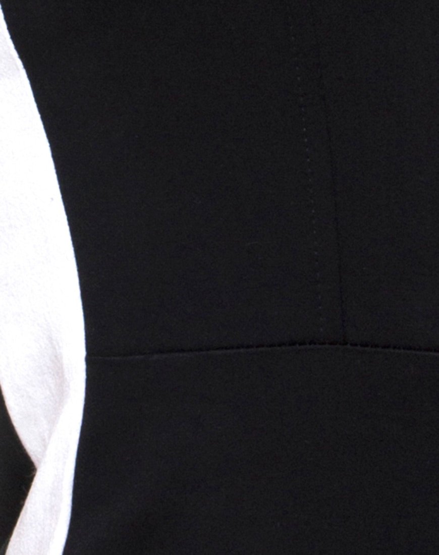 Image of Peyas Bodycon Kleid in Schwarz mit weißen Streifen
