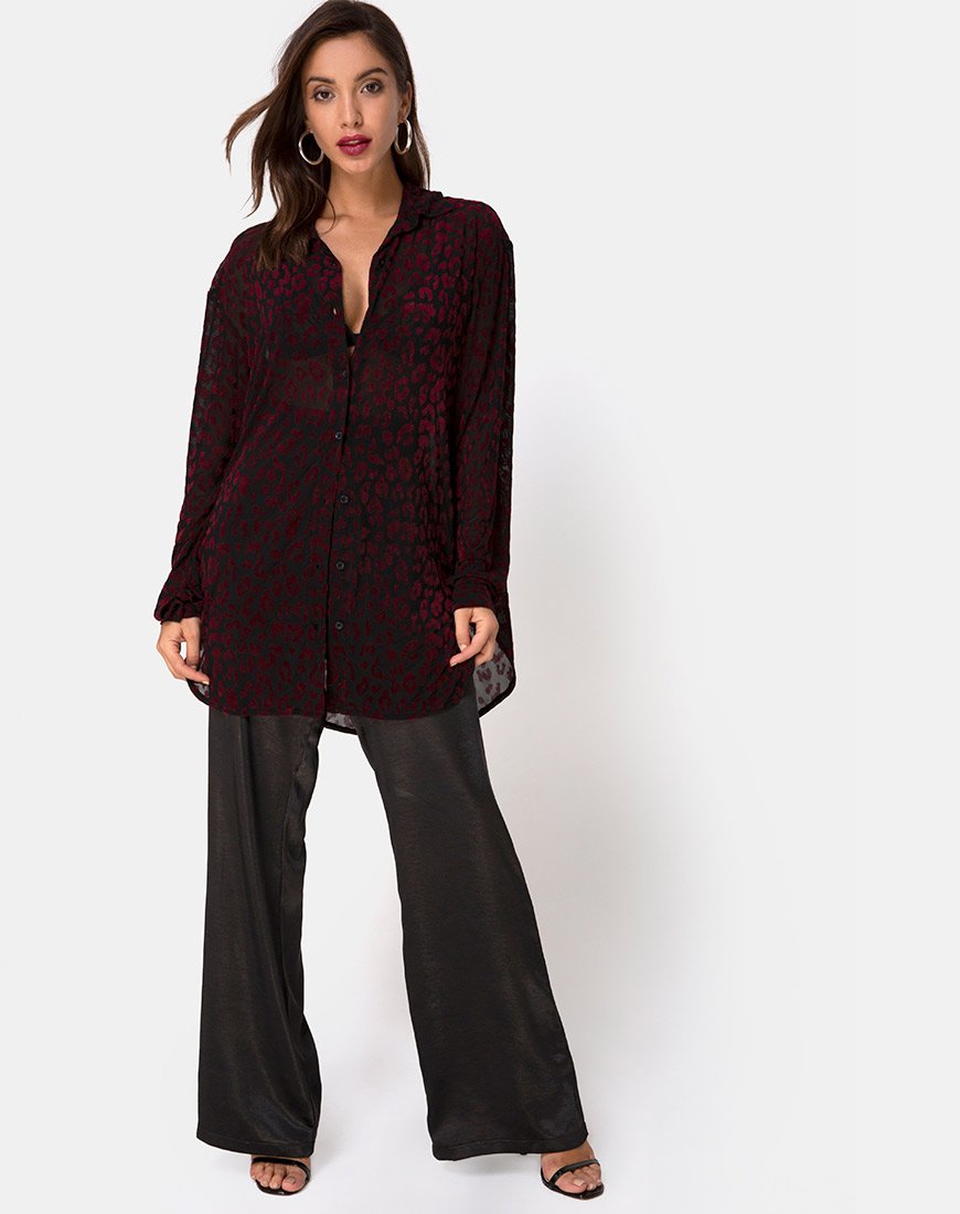 Bild von Phobe Shirt in Rot Leopard Flock Net