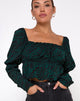 Image of Piery Top in 90s Zebra Waldgrün