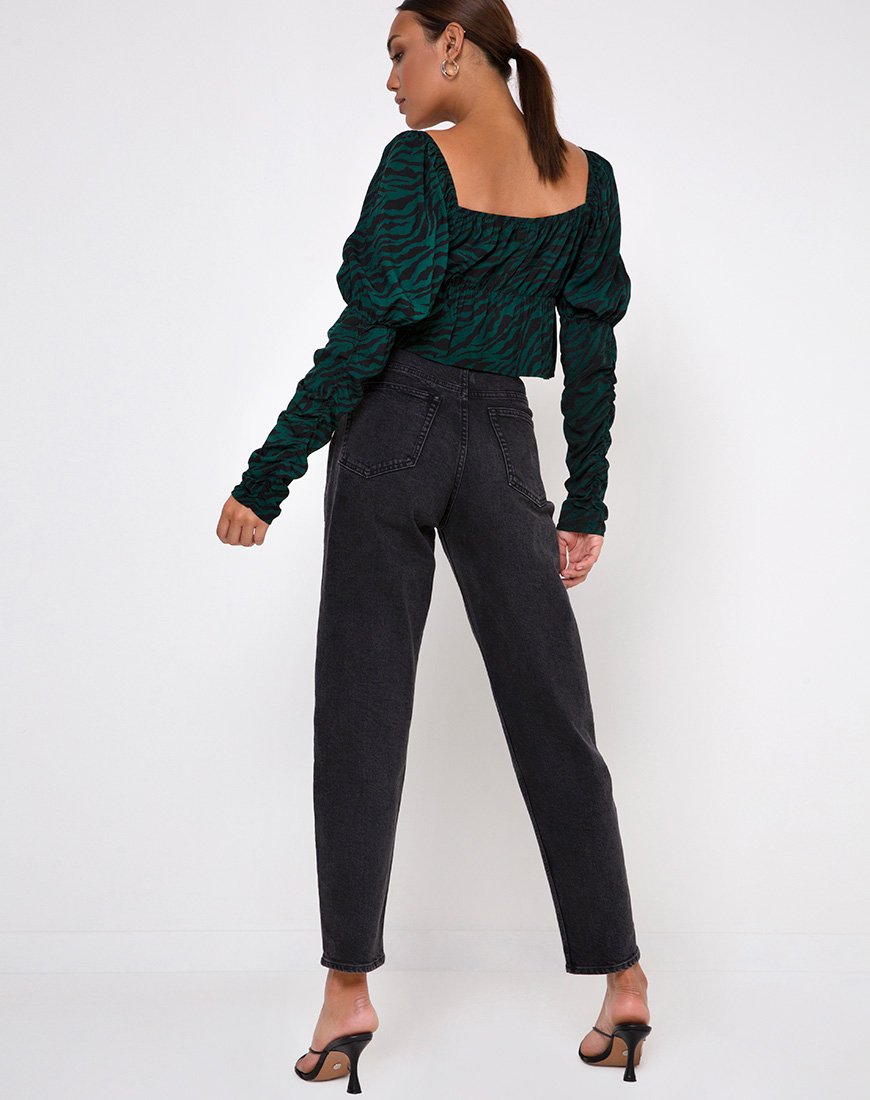 Image of Piery Top in 90s Zebra Waldgrün