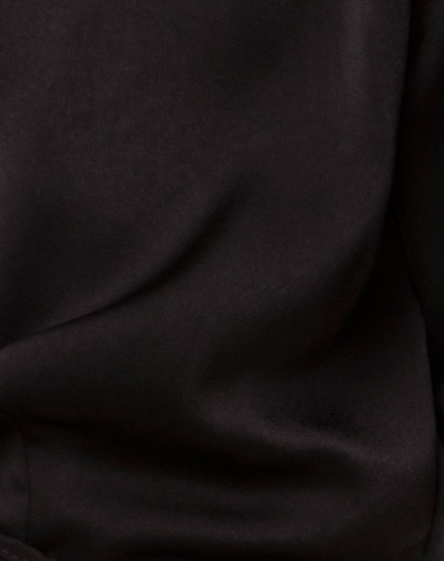 Image of Pilar Bluse aus Satin Schwarz