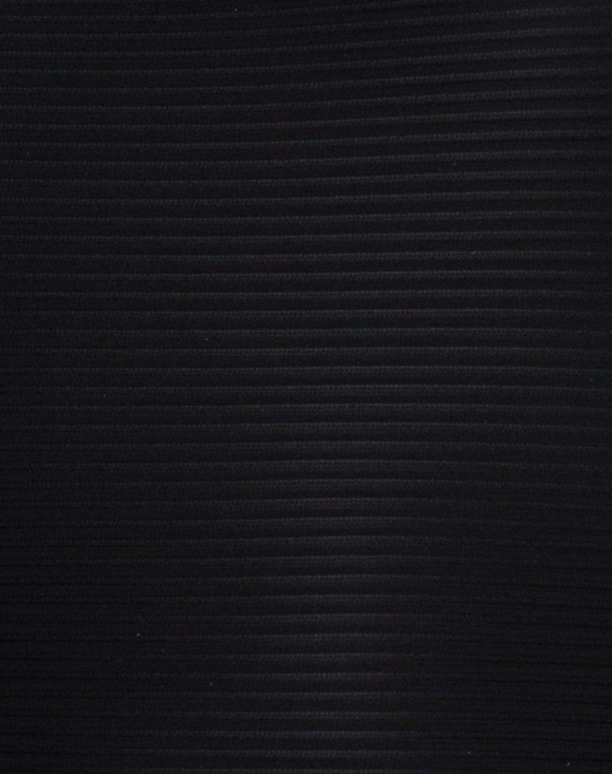 Image of Pilcher Bandage Kleid in Rippe Schwarz